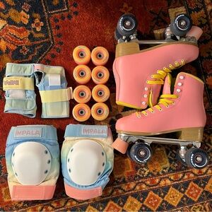 LIKE NEW Impala Rollerskates with extra wheels and pads